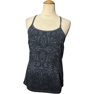 Athleta Harmonious Strappy Ombre Floral Workout Tank Top Gray Small